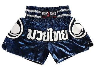 Boxsense Thai Boxing Shorts : BXS-101-Navy