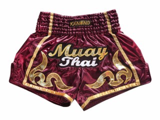 Kanong Retro Muay Thai Shorts : KNSRTO-232-Maroon