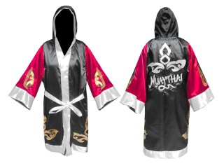Customize Boxing Robe : KNFIR-143-Rose-Black