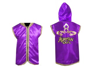 Custom Muay Thai Hoodies : KNHOD-121-Purple
