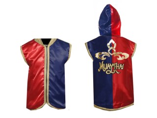 Custom Muay Thai Hoodies : KNHOD-121-Red-Navy