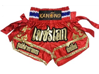 Custom Muay Thai Shorts : KNSCUST-1266-Red