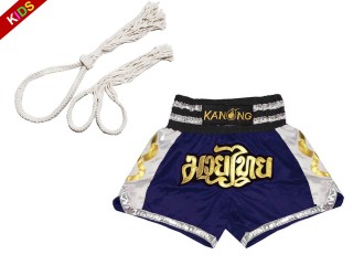 Kids Set - Mongkol Prajead set with Muay Thai Shorts : Mongkol-Boran-147-Navy