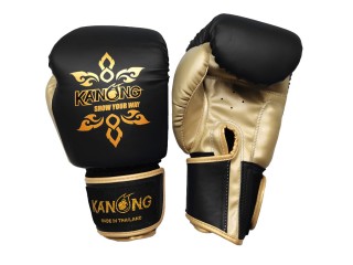 Kanong Muay Thai Boxing Gloves : Thai Power Black/Gold