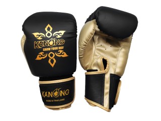 Kanong Kids Muay Thai training Gloves : Thai Power Black/Gold