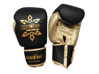 Kanong Kids Thai Boxing Gloves : Thai Power Black/Gold