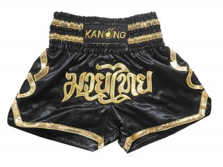 Kanong Muay Thai boxing Shorts : KNS-121-Black