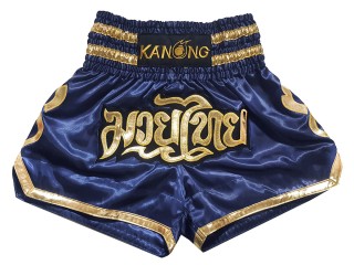 Kanong Muay Thai boxing Shorts Thailand : KNS-121-Navy