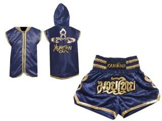 Customize Kanong Muay Thai Hoodies and Muay Thai Shorts : 121 Navy