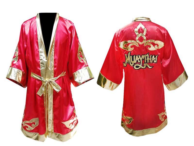 Personalize Kanong Muay Thai Boxing Robe : Red Lai Thai