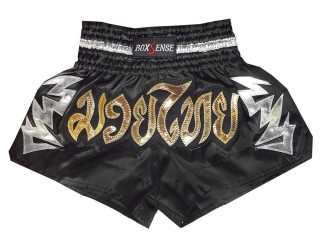 Kids Boxsense Muay Thai Boxing Shorts : BXSKID-010-Black