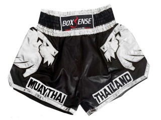 Boxsense Black Muay Thai Boxing shorts : BXS-303