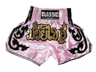 Classic Muay Thai Boxing Shorts : CLS-016-Pink