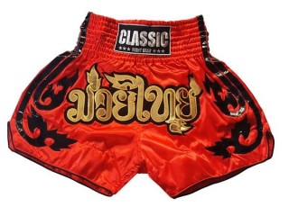 Classic Muay Thai Boxing Shorts : CLS-016-Red