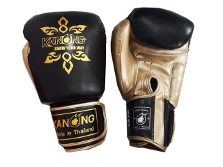 Kanong Thai Boxing Gloves : Thai Power Black/Gold