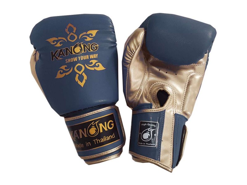Muay Thai Gloves Power Navy/Gold | MuayThaiArt.com