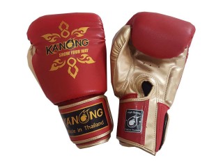 Kanong Kids Thai Boxing Gloves : Thai Power Red/Gold