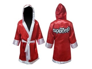 Personalised Boxing Robe with hood : Red