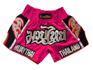 Kanong Woman Retro Muay Thai Shorts : KNSRTO-207-Pink