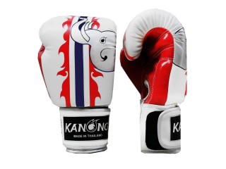 Kanong Thai Boxing Gloves : Elephant/White