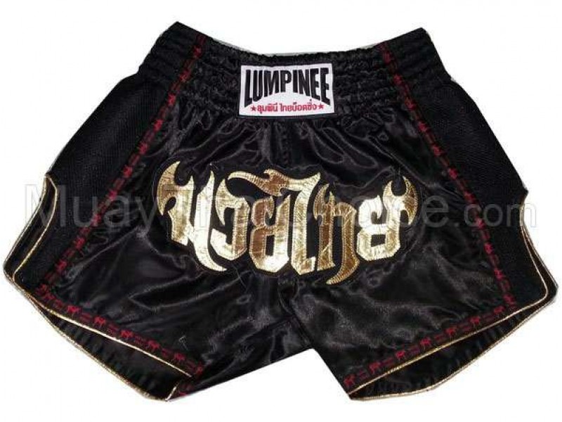 Lumpinee Kids Retro Muay Thai Shorts : LUMRTO-003 Black