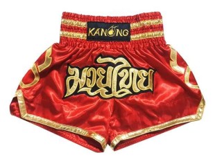 Kanong Muay Thai boxing Shorts : KNS-121-Red