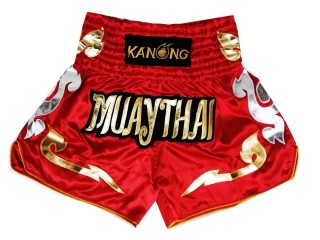 Kanong original Muay Thai boxing Shorts : KNS-126-Red