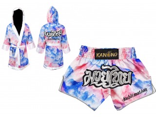 Personalised Sublimated Boxing Robe and Muay Thai Shorts