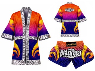 Personalized Boxing Robe and Muay Thai Shorts : SET-507