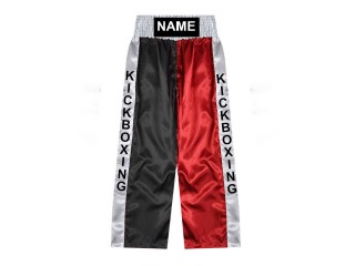 Custom kickboxing pants : KNPANTS-001-Black-Red