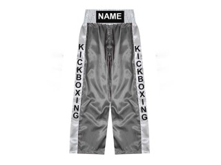 Custom kick boxing trousers : KNPANTS-001-Silver