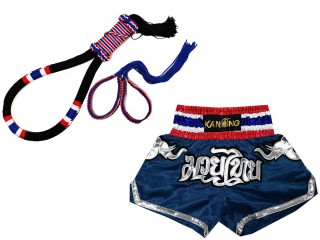 Mongkol Prajead set with Muay Thai Shorts : 125-Navy
