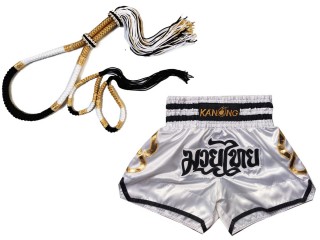 Mongkol Prajead set with Muay Thai Shorts : 143-White