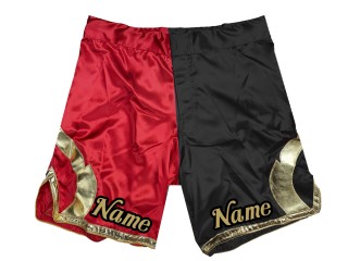 Customize MMA shorts  : Red-Black 