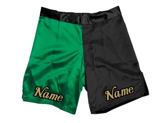 Custom MMA shorts : Green-Black