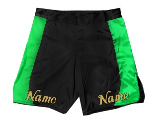 Personalize design MMA shorts with name : Black-Green