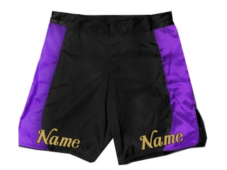 Personalize MMA shorts with name : Black-Purple