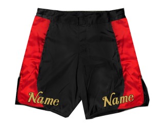 Personalize MMA shorts with name : Black-Red
