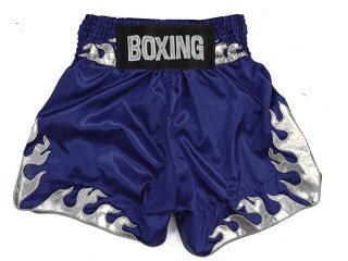 Personalized Black Boxing Shorts , Boxing Pants : KNBSH-038-Navy