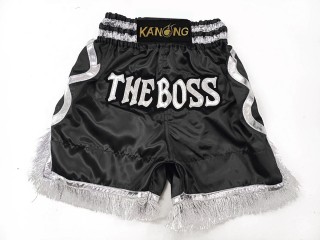 Custom Boxing Shorts , Personalise Boxing Shorts : KNBXCUST-2048-Black