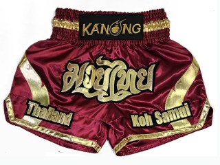 Personalise Black and Red Muay Thai Shorts : KNSCUST-1200