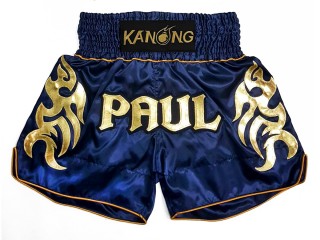 Personalise Black and Red Muay Thai Shorts : KNSCUST-1204