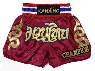 Personalise Black and Red Muay Thai Shorts : KNSCUST-1205