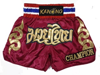 Custom unique  Red Muay Thai Shorts : KNSCUST-1205