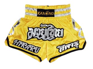 Custom Yellow Muay Thai Shorts : KNSCUST-1212