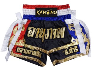 Personalise Black and Red Muay Thai Shorts : KNSCUST-1214