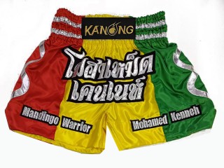 Personalise Black and Red Muay Thai Shorts : KNSCUST-1217