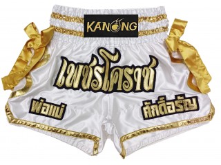 Personalise Black and Red Muay Thai Shorts : KNSCUST-1219
