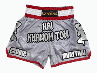 Personalise Black and Red Muay Thai Shorts : KNSCUST-1220