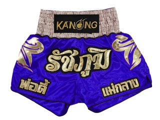 Personalise Black and Red Muay Thai Shorts : KNSCUST-1224